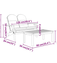 3-tlg. Garten-Lounge-Set Adirondack Massivholz Akazie