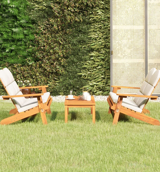 3-tlg. Garten-Lounge-Set Adirondack Massivholz Akazie