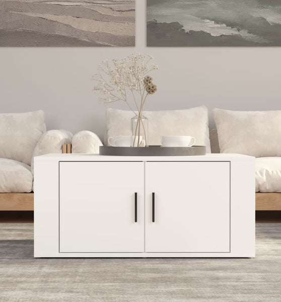 Couchtisch Weiß 80x50x36 cm Holzwerkstoff