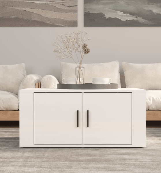 Couchtisch Hochglanz-Weiß 80x50x36 cm Holzwerkstoff