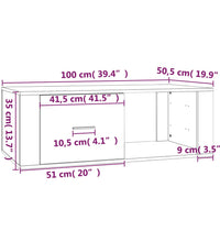 Couchtisch Schwarz 100x50,5x35 cm Holzwerkstoff
