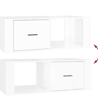 Couchtisch Hochglanz-Weiß 100x50,5x35 cm Holzwerkstoff