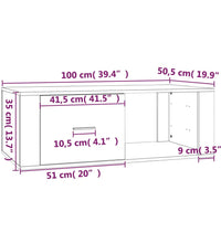 Couchtisch Betongrau 100x50,5x35 cm Holzwerkstoff