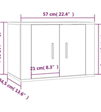 TV-Wandschrank Hochglanz-Weiß 57x34,5x40 cm