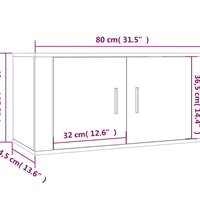 TV-Wandschrank Schwarz 80x34,5x40 cm