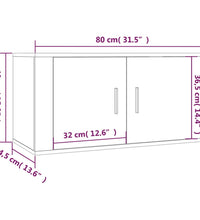 TV-Wandschrank Betongrau 80x34,5x40 cm