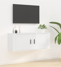 TV-Wandschrank Hochglanz-Weiß 100x34,5x40 cm