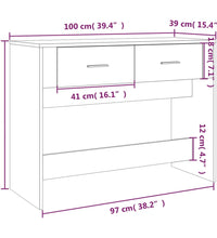 Konsolentisch Betongrau 100x39x75 cm Holzwerkstoff