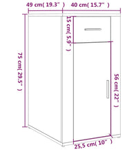 Büroschrank Braun Eichen-Optik 40x49x75 cm Holzwerkstoff