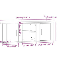 TV-Schrank Weiß 100x31,5x35 cm Holzwerkstoff