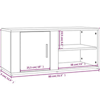 TV-Schrank Hochglanz-Weiß 80x31,5x36 cm Holzwerkstoff