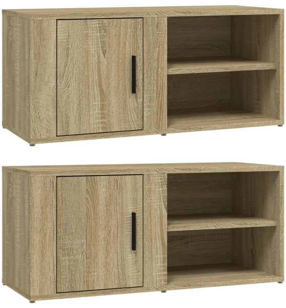 TV-Schränke 2 Stk. Sonoma-Eiche 80x31,5x36 cm Holzwerkstoff