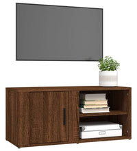 TV-Schrank Braun Eichen-Optik 80x31,5x36 cm Holzwerkstoff