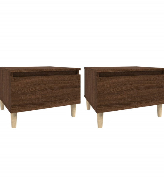 Beistelltische 2 Stk. Braun Eiche 50x46x35 cm Holzwerkstoff