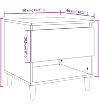 Nachttisch Hochglanz-Weiß 50x46x50 cm Holzwerkstoff
