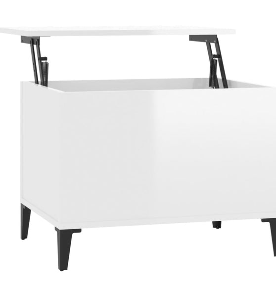 Couchtisch Hochglanz-Weiß 60x44,5x45 cm Holzwerkstoff