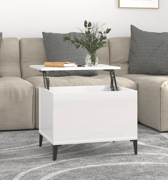Couchtisch Hochglanz-Weiß 60x44,5x45 cm Holzwerkstoff