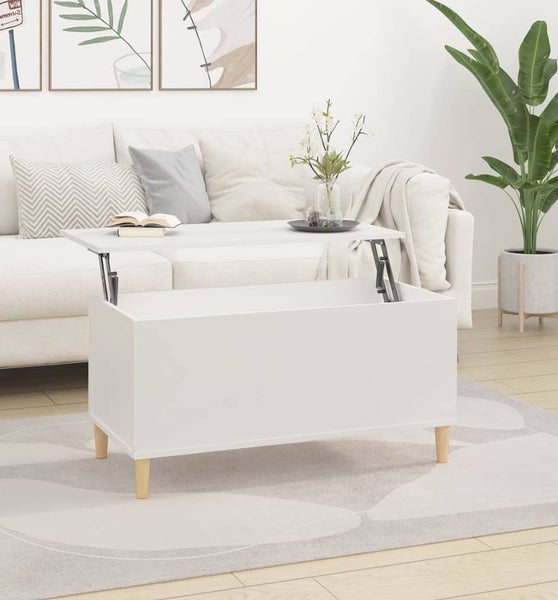 Couchtisch Weiß 90x44,5x45 cm Holzwerkstoff