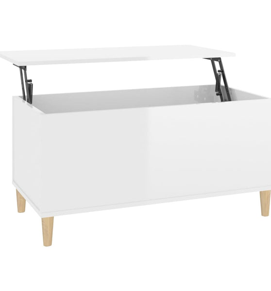 Couchtisch Hochglanz-Weiß 90x44,5x45 cm Holzwerkstoff