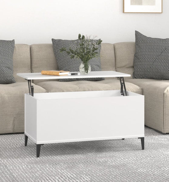 Couchtisch Weiß 90x44,5x45 cm Holzwerkstoff