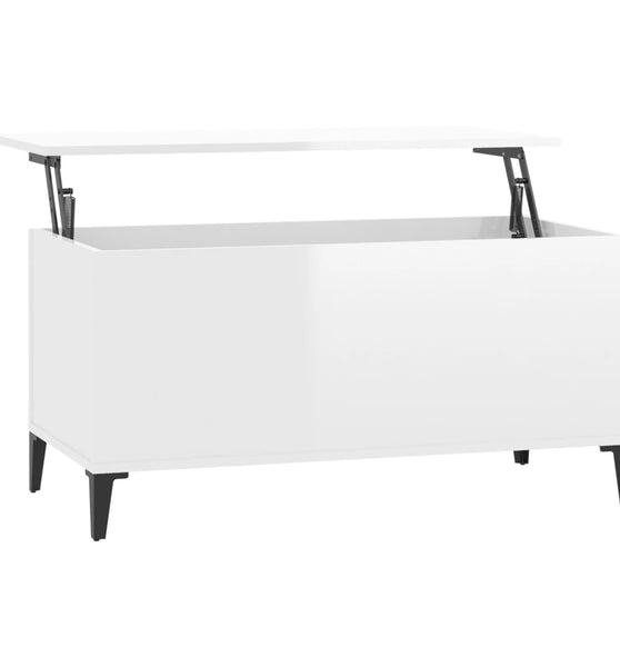 Couchtisch Hochglanz-Weiß 90x44,5x45 cm Holzwerkstoff