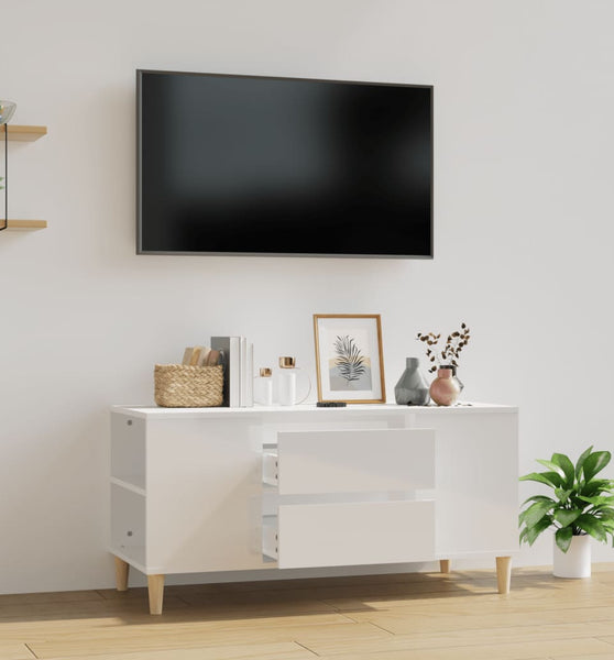 TV-Schrank Hochglanz-Weiß 102x44,5x50 cm Holzwerkstoff