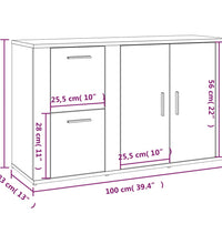 Sideboard Sonoma-Eiche 100x33x59,5 cm Holzwerkstoff