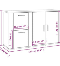Sideboard Grau Sonoma 100x33x59,5 cm Holzwerkstoff