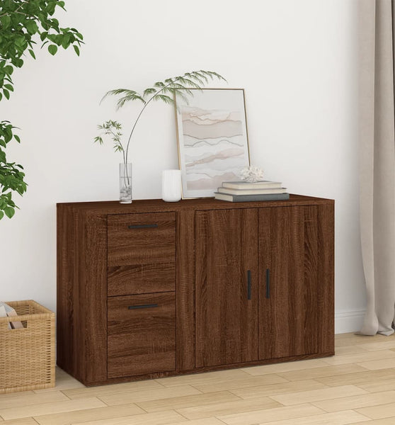 Sideboard Braun Eichen-Optik 100x33x59,5 cm Holzwerkstoff