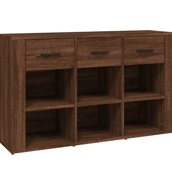 Sideboard Braun Eichen-Optik 100x30x59,5 cm Holzwerkstoff