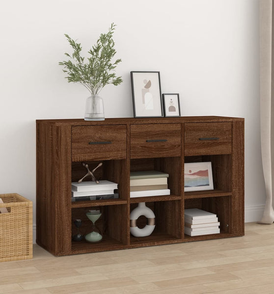 Sideboard Braun Eichen-Optik 100x30x59,5 cm Holzwerkstoff