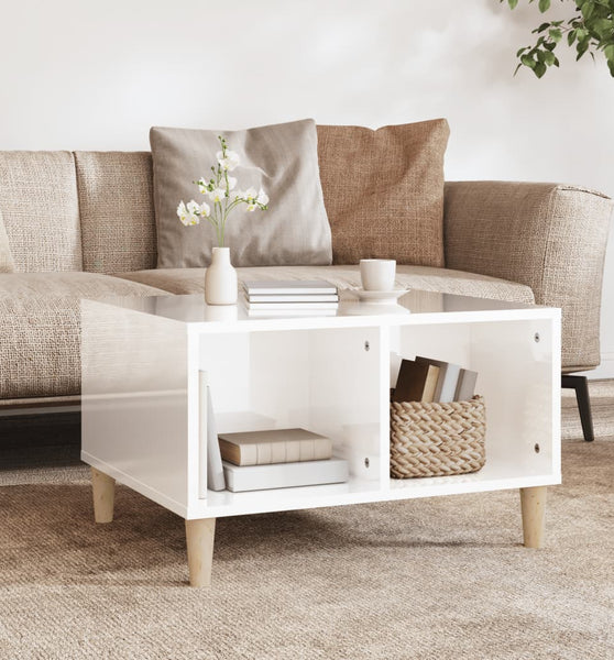 Couchtisch Hochglanz-Weiß 60x50x36,5 cm Holzwerkstoff