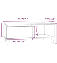 Couchtisch Schwarz 90x50x36,5 cm Holzwerkstoff