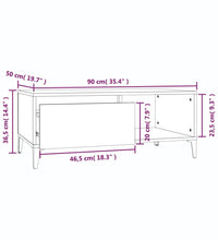 Couchtisch Weiß 90x50x36,5 cm Holzwerkstoff