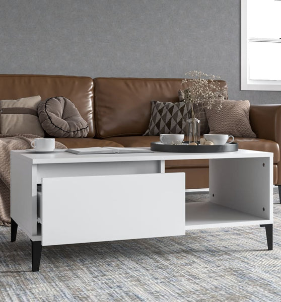 Couchtisch Weiß 90x50x36,5 cm Holzwerkstoff