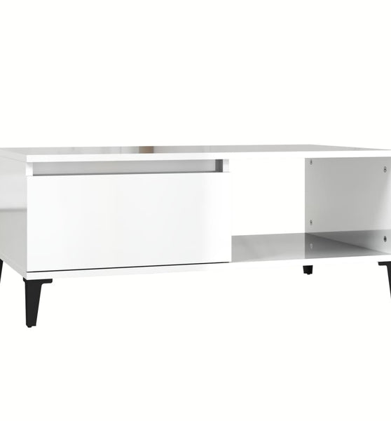 Couchtisch Hochglanz-Weiß 90x50x36,5 cm Holzwerkstoff