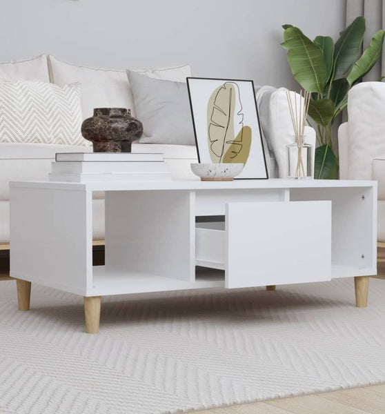 Couchtisch Weiß 90x50x36,5 cm Holzwerkstoff