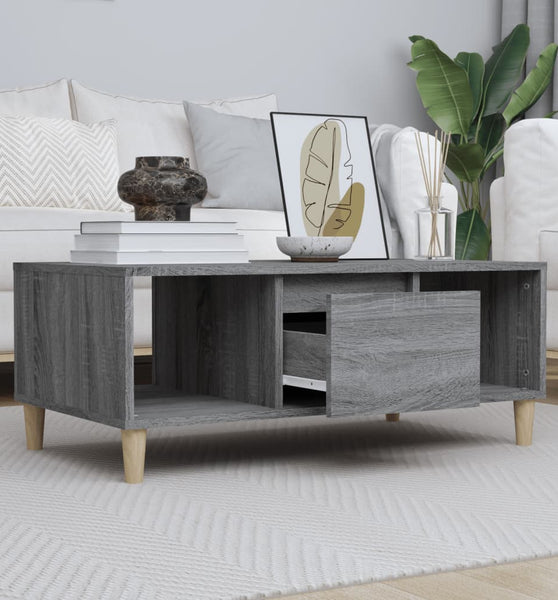 Couchtisch Grau Sonoma 90x50x36,5 cm Holzwerkstoff