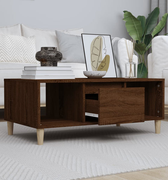 Couchtisch Braun Eichen-Optik 90x50x36,5 cm Holzwerkstoff