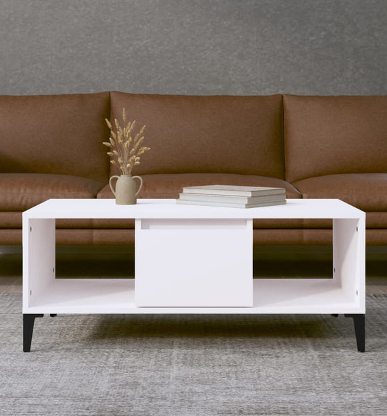 Couchtisch Weiß 90x50x36,5 cm Holzwerkstoff