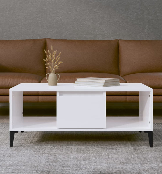 Couchtisch Hochglanz-Weiß 90x50x36,5 cm Holzwerkstoff