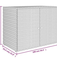 Gartenschrank Grau 100x55,5x80 cm Poly Rattan