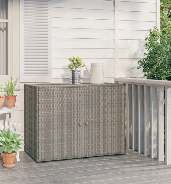 Gartenschrank Grau 100x55,5x80 cm Poly Rattan