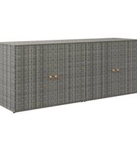 Gartenschrank Grau 198x55,5x80 cm Poly Rattan