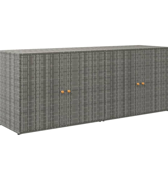 Gartenschrank Grau 198x55,5x80 cm Poly Rattan