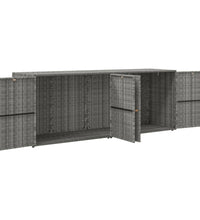 Gartenschrank Grau 198x55,5x80 cm Poly Rattan