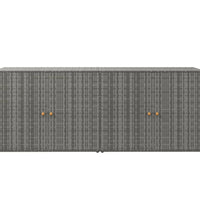 Gartenschrank Grau 198x55,5x80 cm Poly Rattan