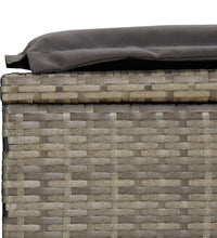 Sonnenliege 1 Stk. mit Auflage Grau 201x55x62 cm Poly Rattan