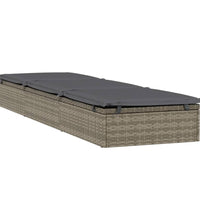 Sonnenliege 1 Stk. mit Tisch Grau Poly Rattan