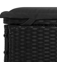 Sonnenliege mit Faltdach Schwarz 213x63x97 cm Poly Rattan